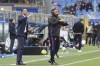 Fiorentina's head coach Raffaele Palladino gestures during during the Serie A soccer match between Como and Fiorentina at the Giuseppe Sinigaglia stadium in Como, Italy, Sunday, Nov. 24, 2024. (Antonio Saia/LaPresse via AP)