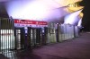 The stadium gates ahead of the Europa League opening phase soccer match between Besiktas and Maccabi Tel Aviv, at the Nagyerdei Stadium in Debrecen, Hungary, Thursday, Nov. 28, 2024. (AP Photo/Denes Erdos)