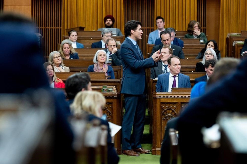 Prime Minister Justin Trudeau rises during question period on Parliament Hill in Ottawa, on Wednesday, March 20, 2024. THE CANADIAN PRESS/Spencer Colby