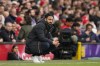 Manchester United's head coach Ruben Amorim follows the game of the English Premier League soccer match between Manchester United and Everton at the Old Trafford stadium in Manchester, England, Sunday, Dec. 1, 2024. (AP Photo/Dave Thompson)