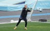 Canada's Kailen Sheridan saves a ball during a training session at the FIFA Women's World Cup in Melbourne, Australia, Sunday, July 30, 2023. THE CANADIAN PRESS/Scott Barbour
