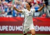FILE - In this July 5, 2015, file photo, Carli Lloyd of the U.S celebrates scoring her third goal against Japan during the first half of the FIFA Women's World Cup soccer championship in Vancouver, British Columbia, Canada. (AP Photo/Elaine Thompson, File)