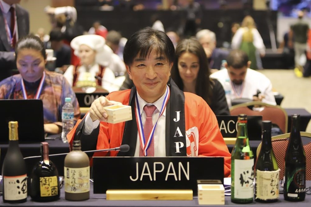 Japan's Takehiro Kano, ambassador to UNESCO, reacts the traditional Japanese brewing of sake was named Intangible Cultural Heritage during a UNESCO World Heritage Convention in Asuncion, Paraguay, Wednesday, Dec. 4, 2024. (AP Photo/Marta Escurra)