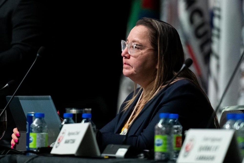 Assembly of First Nations National Chief Cindy Woodhouse Nepinak is seen during the first day of the AFN Special Chiefs Assembly in Ottawa, Tuesday, Dec. 3, 2024. THE CANADIAN PRESS/Spencer Colby