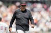 FILE - Arizona Diamondbacks pitching coach Brent Strom walks to the dugout during a baseball game against the San Francisco Giants in San Francisco, Sunday, April 21, 2024. (AP Photo/Jeff Chiu, File)