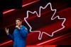 Canadian Space Agency astronaut Jeremy Hansen speaks during the Canada Day noon show at LeBreton Flats in Ottawa on July 1, 2023. THE CANADIAN PRESS/Justin Tang