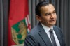Manitoba Premier Wab Kinew speaks to the media at the Manitoba Legislative Building in Winnipeg, Tuesday, Nov. 19, 2024. THE CANADIAN PRESS/David Lipnowski