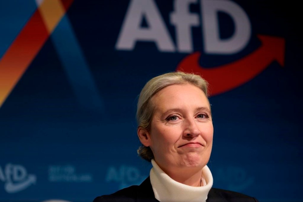 Alice Weidel, federal spokesperson of the Alternative for Germany (AfD) party attends the presentation of her candidacy for Chancellor in the 2025 federal elections in Berlin, Germany, Saturday, Dec. 7, 2024. (Carsten Koall/dpa via AP)