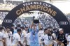 Los Angeles Galaxy goalkeeper John McCarthy celebrates after defeating the New York Red Bulls in the MLS Cup championship soccer match Saturday, Dec. 7, 2024, in Carson, Calif. (AP Photo/Etienne Laurent)