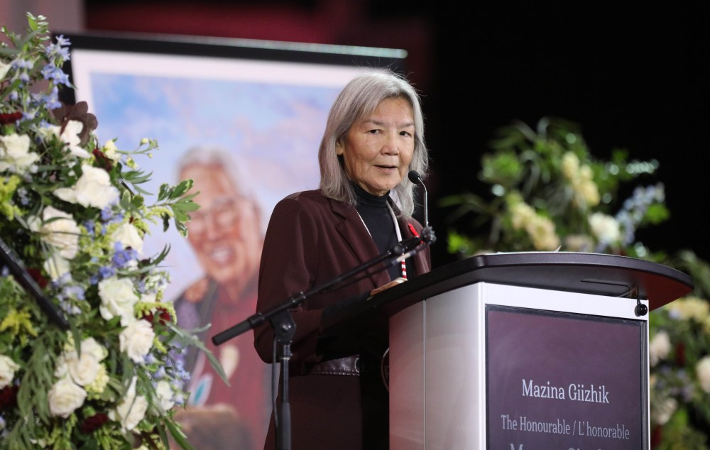 AMC Chief Betsy Kennedy speaks during the service Sunday. (Ruth Bonneville / Free Press)