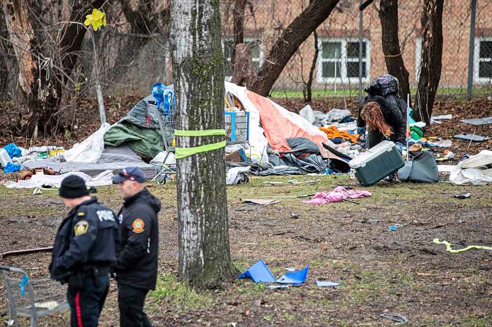 MIKAELA MACKENZIE / FREE PRESS
City staff only intervene if there is an immediate risk to public or personal safety as a result of the activity in the encampment, a city spokesman said.