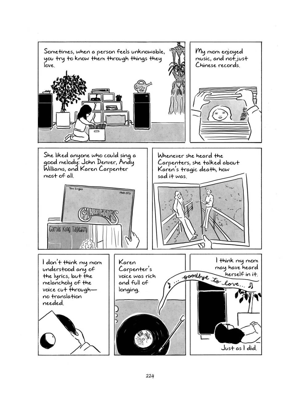 Wong connects with her mother’s vinyl records and her father’s paintings.