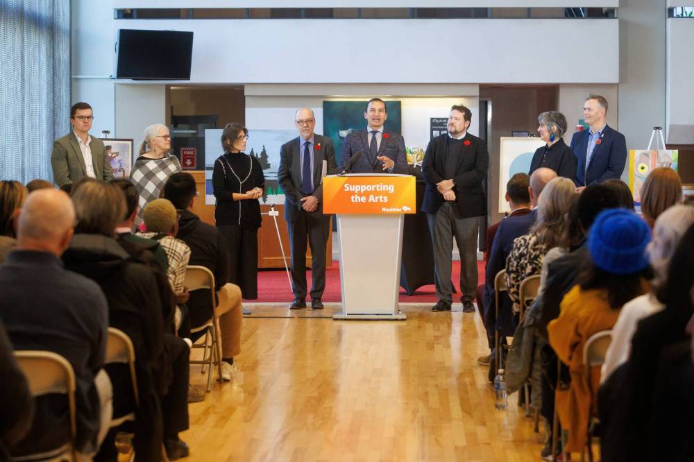 MIKE DEAL / FREE PRESS
Premier Wab Kinew said that artists help shape the province’s identity, and a robust arts scene will help keep young people in Manitoba.