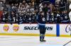 Winnipeg Jets’ Nikolaj Ehlers (27) celebrates his assist on a goal by teammate Logan Stanley against the Tampa Bay Lightning during second period NHL hockey action in Winnipeg on Sunday November 3, 2024. (Fred Greenslade / The Canadian Press)
