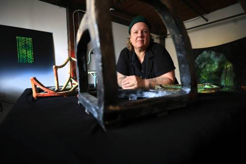 Ruth Bonneville / Free Press
                                Local artist AO Roberts&rsquo; Plants Properties Equipment is part fantasy, part sci-fi and part survivalist narrative speaking to the disabled community.