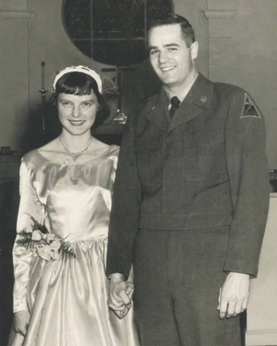 Richard and Marilyn on their wedding day, March 19, 1955 in Rolla, Miss. (Supplied)