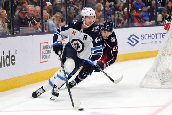 Winnipeg Jets defenceman Josh Morrissey will take the ice for his 600th game in the NHL on Saturday night. (Paul Vernon / The Associated Press files)