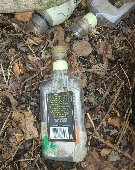 Used needles found in the community of Swan River. (Supplied)