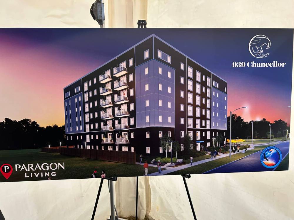 A rendering of the 95-unit Chancellor apartment building.