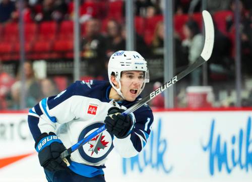 Sean Kilpatrick / THE CANADIAN PRESS files
                                Jets defenceman Ville Heinola hit the ice with the big club in regular season action Monday for the first time in almost two years.