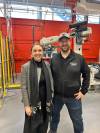 MARTIN CASH / FREE PRESS
                                Jolen Galaugher, director of research partnerships and innovation at RRC Polytech, and Dan Blair, founder and CEO of BSDXR, at the Winnipeg school’s Technology Access Centre for Aerospace and Manufacturing.