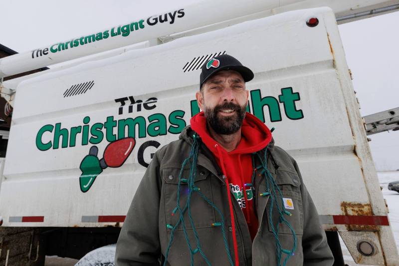 MIKE DEAL / FREE PRESS
Charles Wiebe, owner of the Christmas Light Guys, a holiday lights installation company that has been around for some 25 years.