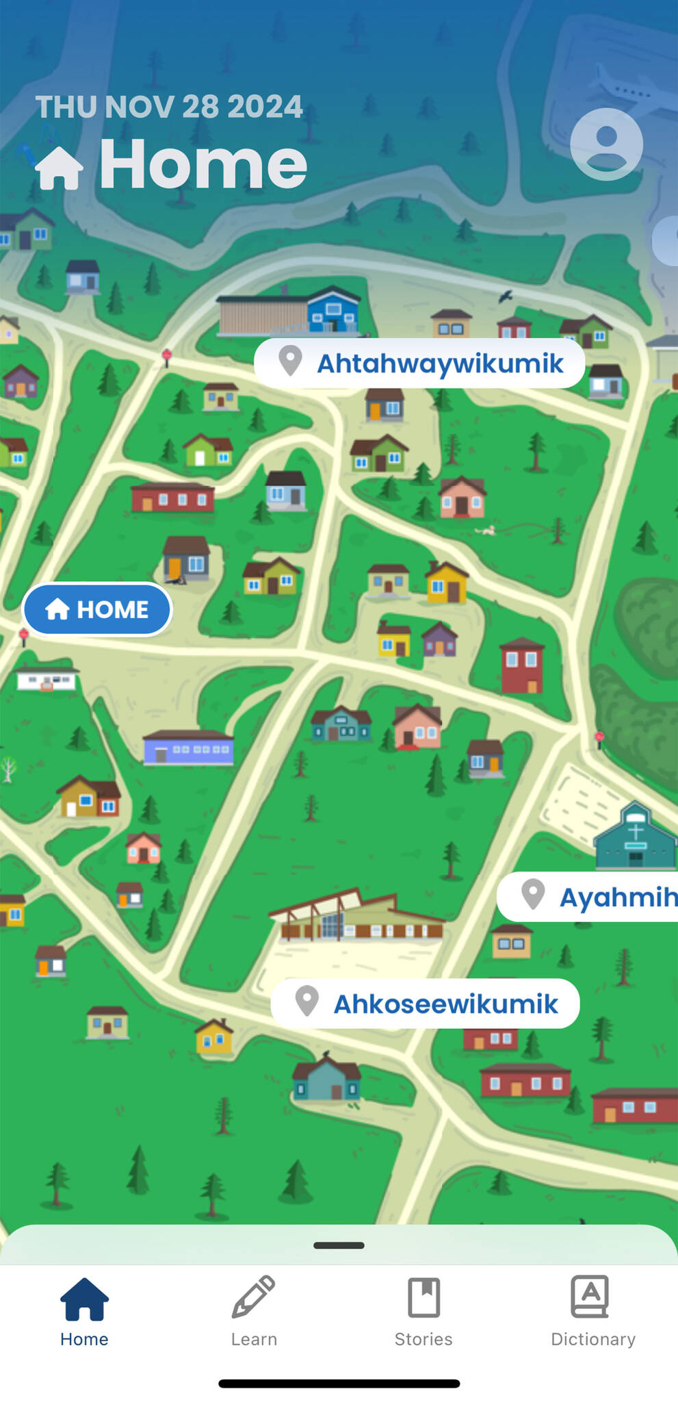 SUPPLIED
                                The app is available on the App Store and Google Play and centres around an interactive map of the First Nation by highlighting landmarks with their Cree names