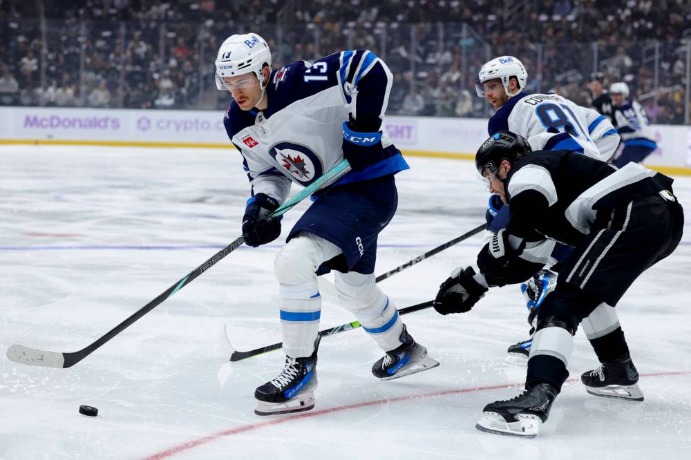 Ryan Sun / The Associated Press
Gabe Vilardi was the only Jet to score in Wednesday’s loss to the L.A. Kings.