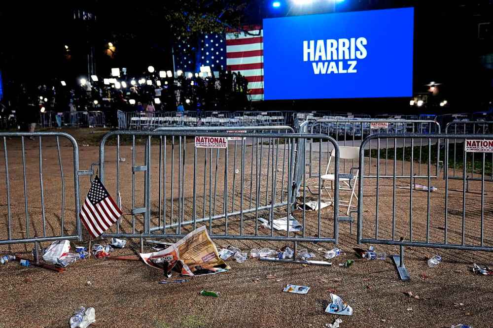 The campus of Howard University is pictured after the conclusion of an election night campaign watch party for Democratic presidential nominee Vice President Kamala Harris, Wednesday, Nov. 6, 2024, in Washington. (AP Photo/Susan Walsh)