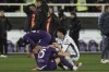 Emotional players comfort each other as Fiorentina's Edoardo Bove, injured, is taken to hospital during the Serie A soccer match between Fiorentina and Inter at the Artemio Franchi Stadium in Florence, Italy, Sunday Dec. 1, 2024. The match was suspended and finally postponed. (Massimo Paolone/LaPresse via AP)