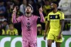 FILE - Inter Miami forward Lionel Messi (10) reacts after scoring a goal against Nashville SC during the second half of an CONCACAF Champions Cup tournament soccer match Thursday, March 7, 2024, in Nashville, Tenn. (AP Photo/Mark Zaleski, File)