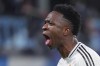 Real Madrid's Vinicius Junior celebrate after scoring during a Champions League opening phase soccer match between Atalanta and Real Madrid at the Bergamo's stadium, in Bergamo, Italy, Tuesday, Dec. 10, 2024. (Spada/LaPresse via AP)
