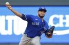 FILE — Toronto Blue Jays pitcher Yimi Garcia works against the Minnesota Twins during the fifth inning of Game 2 of an AL wild-card baseball playoff series Wednesday, Oct. 4, 2023, in Minneapolis. (AP Photo/Bruce Kluckhohn, File)