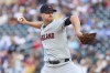 FILE - Cleveland Guardians starting pitcher Alex Cobb delivers against the Minnesota Twins during the first inning of the second game of a baseball doubleheader, Aug. 9, 2024, in Minneapolis. (AP Photo/Matt Krohn, File)