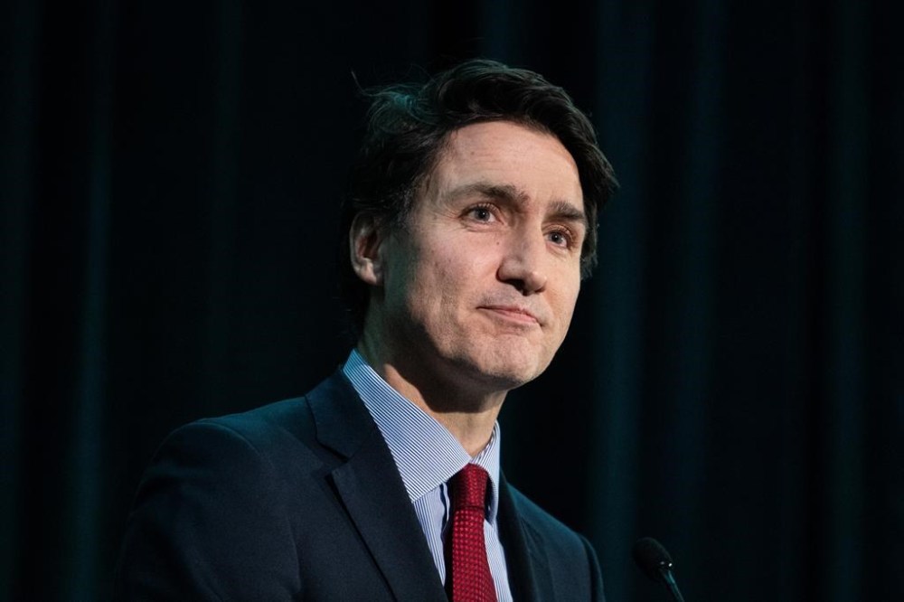 Prime Minister Justin Trudeau delivers remarks at the annual Equal Voice gala in Ottawa, on Tuesday, Dec. 10, 2024. THE CANADIAN PRESS/Spencer Colby