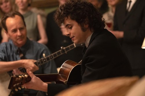 This image released by Searchlight Pictures shows Edward Norton, left, and Timothée Chalamet in a scene from 