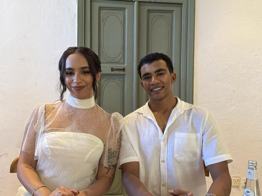 Roula Dakheelallah and Mustafa Shehata pose for a photo during an interview with The Associated Press at the Red Sea International Film Festival in Jeddah, Saudi Arabia, Dec. 7, 2024. Both actors star in My Driver and I, a film exploring cultural and personal connections. (AP Photo/Baraa Anwer) •