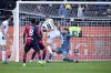 Atalanta's midfielder Mario Pasalic shoots at the goal during the Serie A soccer match between Cagliari Calcio and Atalanta at the Unipol Domus in Cagliari, Italy, Saturday, Dec. 14, 2024. (Gianluca Zuddas/LaPresse via AP)