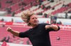 Mainz coach Bo Henriksen gestures before the Bundesliga soccer match between FSV Mainz 05 and Bayern Munich, at the Mewa Arena in Mainz, Germany, Saturday, Dec. 14, 2024. (Thomas Frey/dpa via AP)