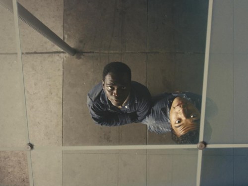 This image released by Amazon/MGM shows Ethan Herisse, left, and Brandon Wilson in a promotional photo for the film 