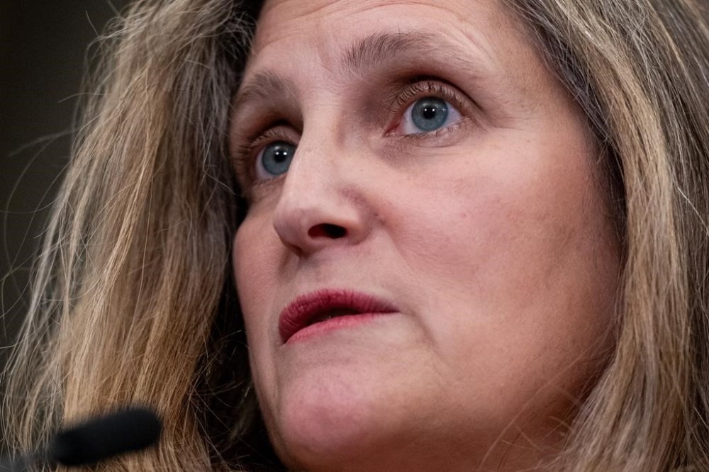 Chrystia Freeland, who has resigned as finance minister, delivers remarks on Parliament Hill in Ottawa, on December 11, 2024. THE CANADIAN PRESS/Spencer Colby