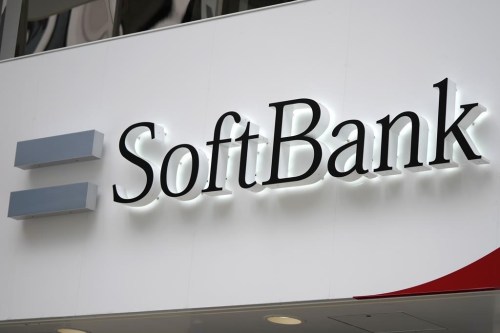 FILE - The logo of SoftBank Corp. is seen at its shop in Tokyo, Thursday, April 21, 2022. (AP Photo/Shuji Kajiyama)