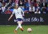 FILE - United States defender Becky Sauerbrunn (4) plays the ball during the second half of an international friendly soccer match against Ireland in Austin, Texas, Saturday, April 8, 2023. (AP Photo/Eric Gay, File)