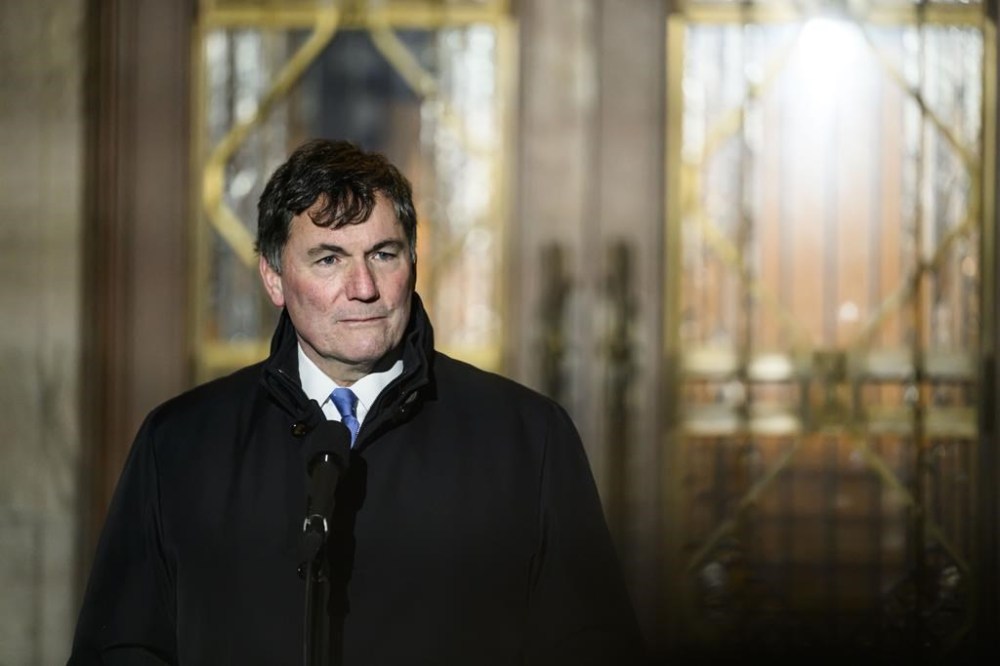 FILE - Dominic LeBlanc, Minister of Finance, Public Safety and Intergovernmental Affairs, participates in a news conference after a swearing in ceremony at Rideau Hall in Ottawa, Ontario, Dec. 16, 2024. (Justin Tang/The Canadian Press via AP, File)