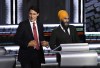 Justin Trudeau and Jagmeet Singh prepare for the start of the federal election English-language Leaders debate in Gatineau, Que., on Thursday, Sept. 9, 2021. THE CANADIAN PRESS/Justin Tang