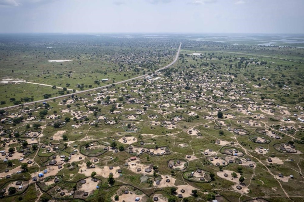 An aerial view of Bor town in the capital of Jonglei state, South Sudan, Friday Nov. 15, 2024. (AP Photo/Florence Miettaux)
