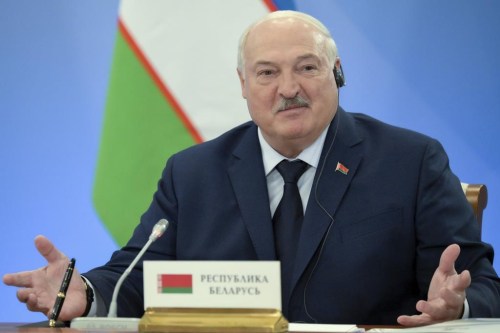 Belarusian President Alexander Lukashenko attends the Supreme Eurasian Economic Union meeting at the Igora resort in the Leningrad region, about 54 km (33,75 miles) north of St. Petersburg in Igora, Russia, Thursday, Dec. 26, 2024. (Alexei Danichev, Sputnik, Kremlin Pool Photo via AP)