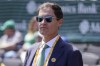 FILE - Oakland Athletics President Dave Kaval before a baseball game between the Athletics and the New York Mets in Oakland, Calif., Sunday, April 16, 2023. (AP Photo/Jeff Chiu, File)