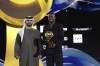 Real Madrid's Vinícius Júnior poses with an award, during the Globe Soccer Awards 2025, in Dubai, UAE, Friday, Dec. 27, 2024. (Fabio Ferrari/LaPresse via AP)