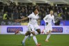 Napoli's David Neres celebrates after scoring their side's first goal of the game during the Serie A soccer match between Fiorentina and Napoli at the Artemio Franchi Stadium in Florence, Italy, Saturday Jan. 4, 2025 (Fabrizio Corradetti/LaPresse via AP)